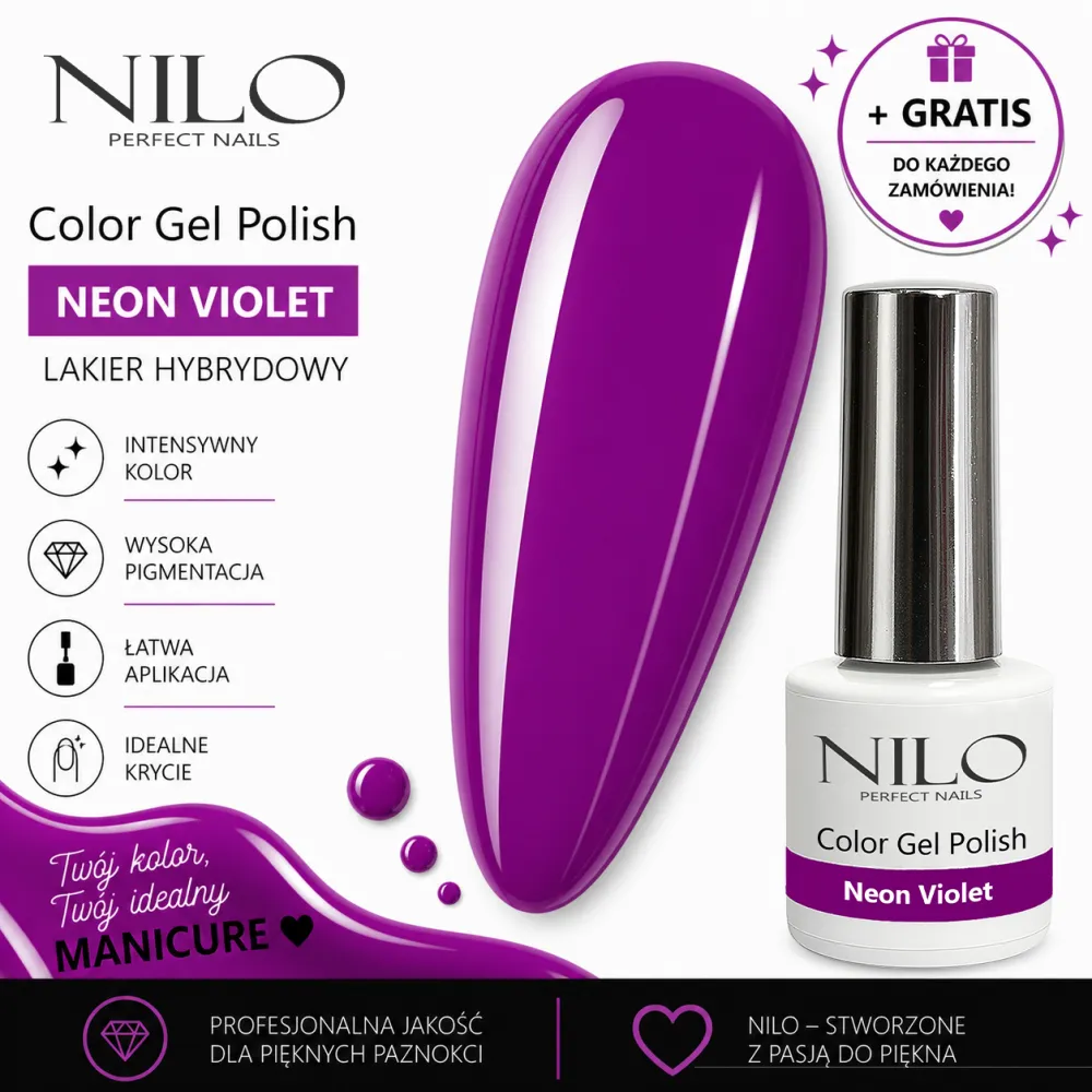 Lakier Hybrydowy Neon Violet - NILO no.48